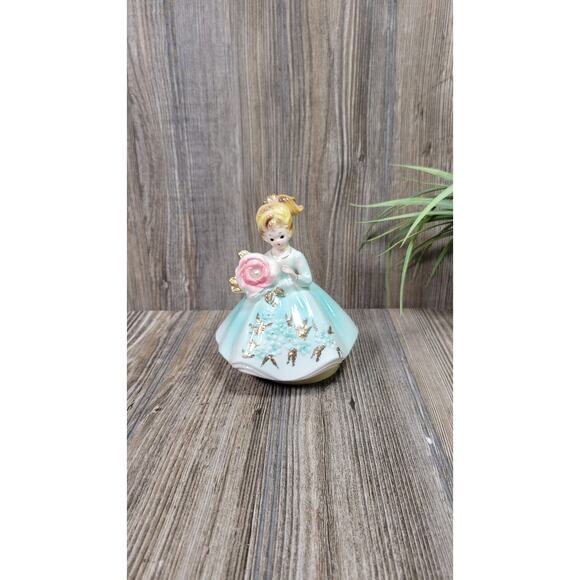 Vintage Josef June Birthday Girl Figurine with Music Box - Picture 1 of 5
